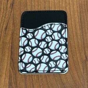 NEW Baseball Print Card Holder Phone Pocket